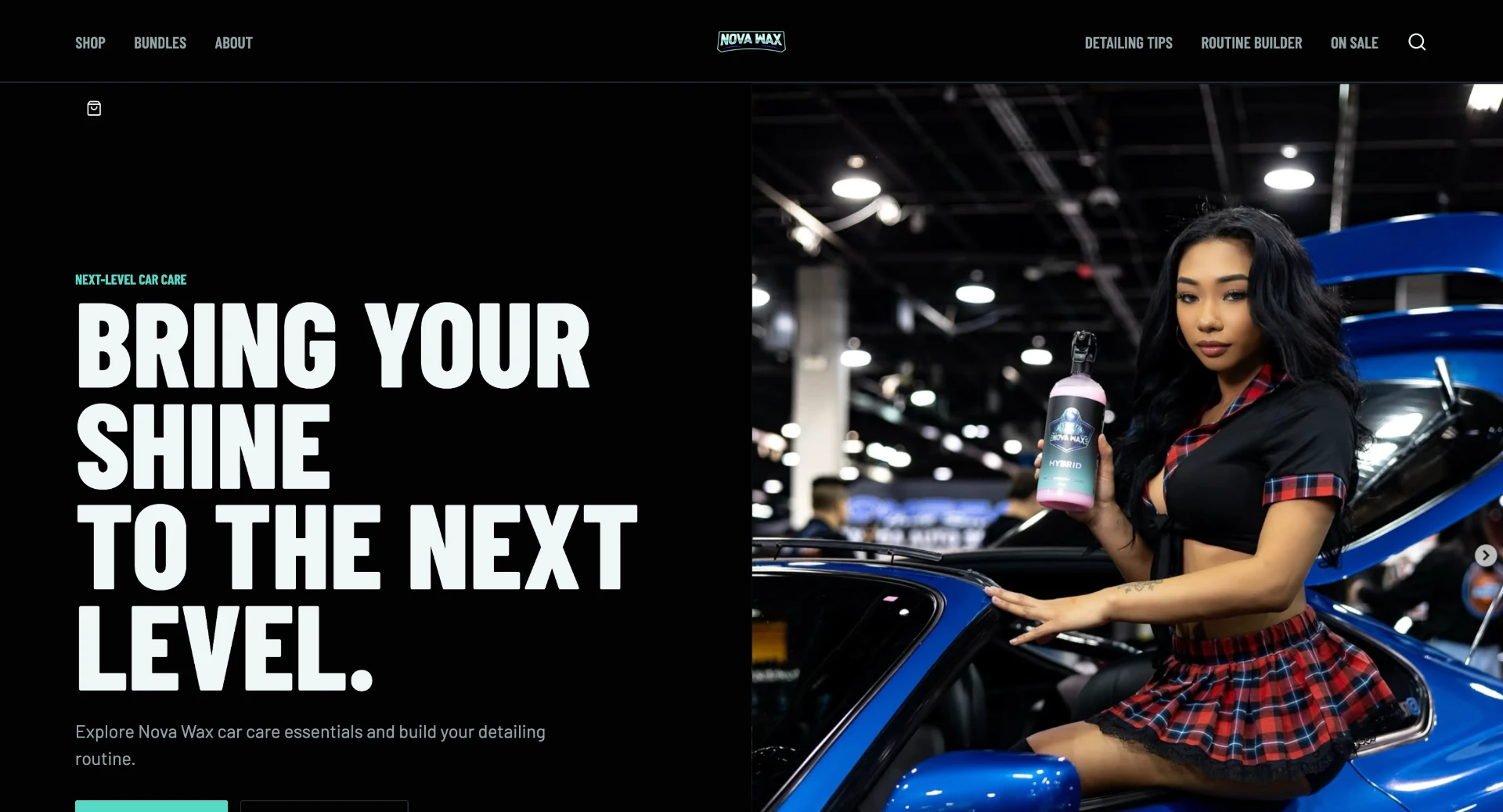 Nova Wax website homepage