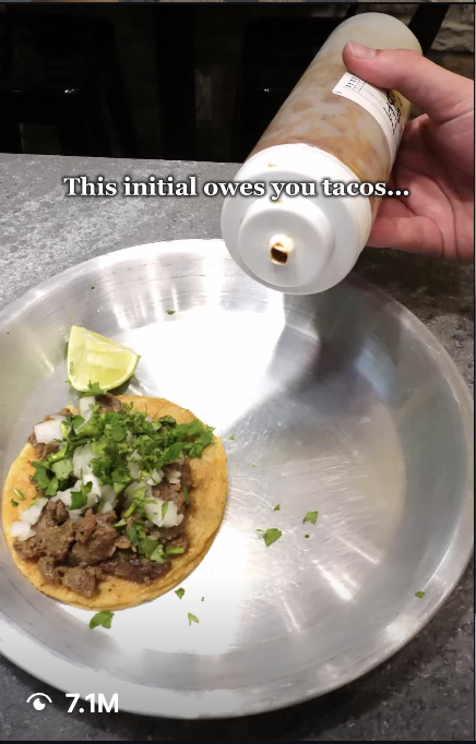 Client taco video with 7.1M views